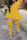 Yellow Sexy Street Solid Hollowed Out Patchwork Buttons Turn-back Collar Two Pieces