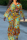 Tangerine Red Fashion Print Patchwork Turndown Collar Long Sleeve Two Pieces