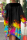 Black Fashion Print Polka Dot Patchwork Asymmetrical Off the Shoulder Straight Dresses