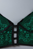 Green Fashion Sexy Solid Patchwork Backless Lingerie