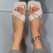 Cream White Fashion Casual Patchwork Rhinestone Square Comfortable Out Door Shoes