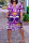 Purple Casual Print Patchwork V Neck Printed Dress Dresses