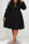 Black Casual Solid Patchwork Buckle Fold Turndown Collar A Line Plus Size Dresses