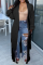 Tangerine Red Casual Solid Tassel V Neck Outerwear