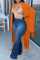 Tangerine Red Casual Solid Tassel V Neck Outerwear