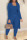 Blue Casual Solid Patchwork Long Sleeve Three Pieces