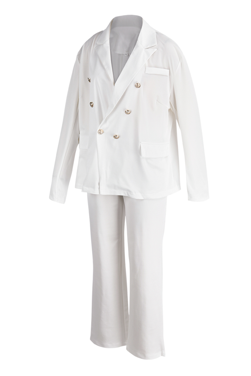 Elegant Patchwork Turndown Collar Long Sleeve Two Pieces