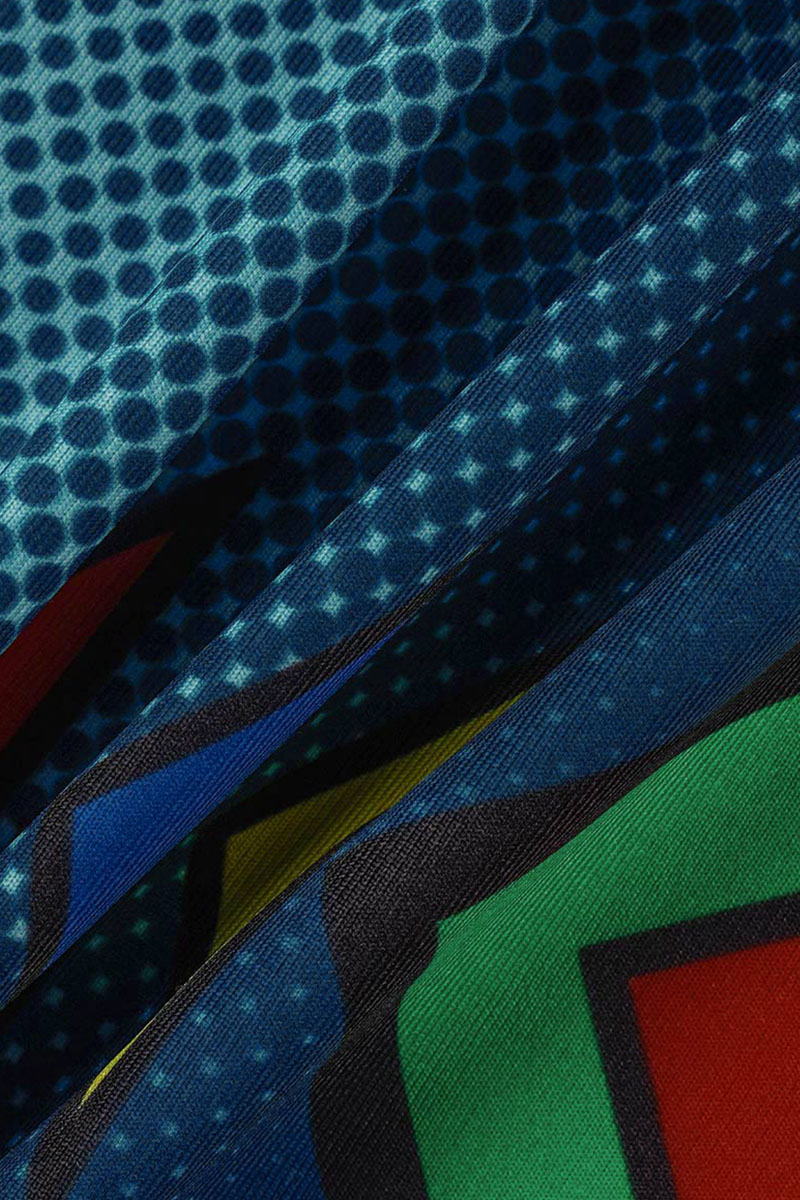 Wholesale Blue Street Print Patchwork Outerwear K49176-4 Online