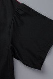 Khaki Casual Solid Patchwork Zipper Collar Straight Plus Size Dresses