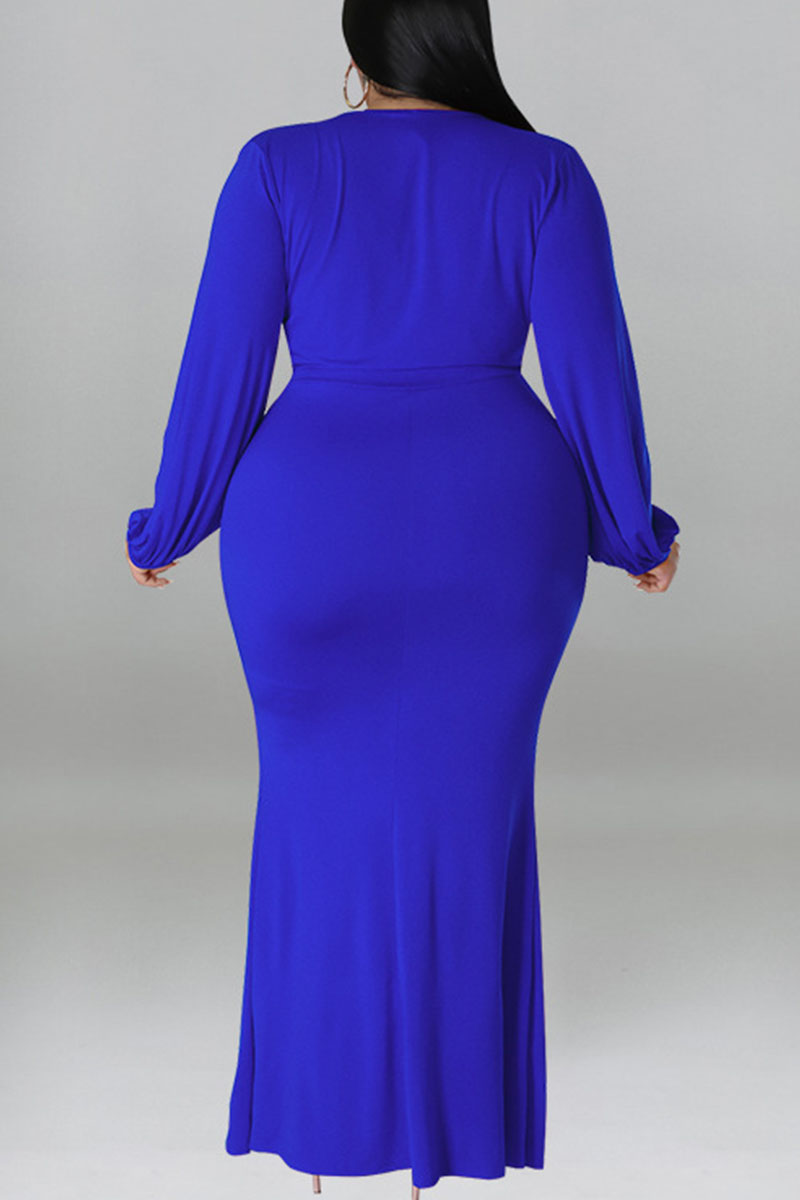 V-neck Simple Chiffon Full Length Dresses Black Plus Size