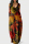Red Yellow Casual Print V Neck Long Sleeve Dresses