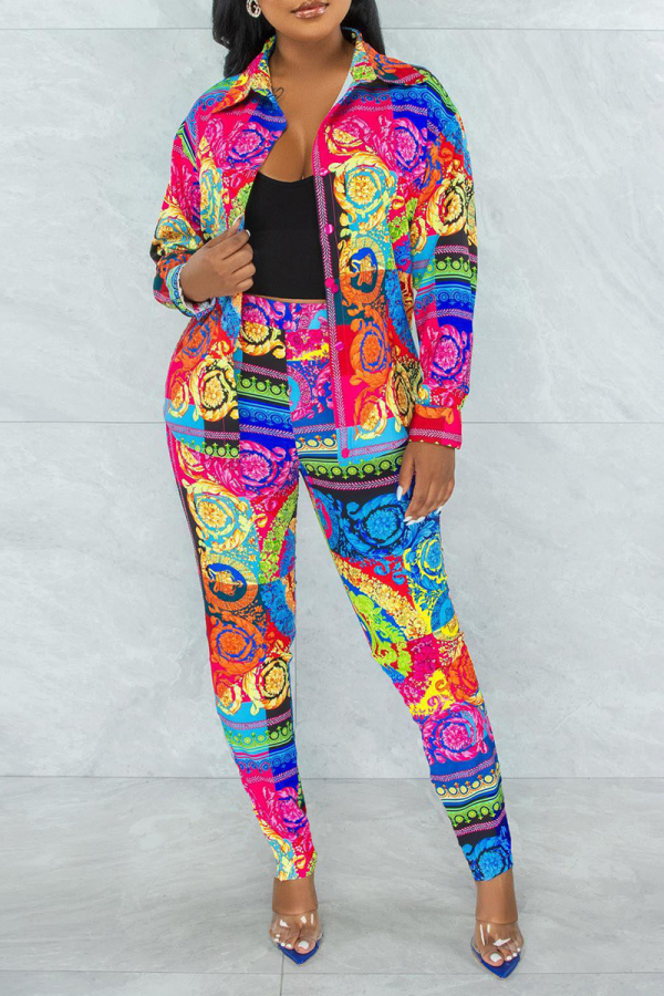 Street Turndown Collar Long Sleeve Two Pieces main image 1