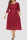 Burgundy Sexy Casual Solid Patchwork See-through O Neck A Line Plus Size Dresses