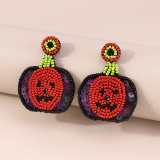 Orange Daily Party Patchwork Sequins Earrings
