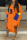 Orange Casual Print Patchwork Turndown Collar Shirt Dress Dresses