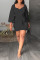 Red Casual Solid Bandage Patchwork Square Collar One Step Skirt Dresses