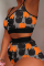 Black Sexy Casual Print Patchwork U Neck Sleeveless Two Pieces