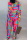 Rose Red Casual Print Patchwork Turndown Collar Regular Jumpsuits