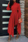 Red Casual Solid Patchwork Asymmetrical Half A Turtleneck A Line Dresses