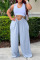 Grey Casual Solid Bandage Patchwork Straight High Waist Straight Solid Color Bottoms