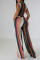 Colour Casual Striped Print Bandage Patchwork O Neck Short Sleeve Two Pieces