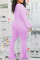 Pink Fashion Casual Solid Bandage V Neck Boot Cut Jumpsuits