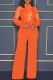 Orange Fashion Sexy Patchwork Sequins See-through Turtleneck Regular Jumpsuits