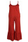 Red Sexy Print Solid Patchwork Spaghetti Strap Regular Jumpsuits