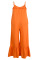 Orange Sexy Print Solid Patchwork Spaghetti Strap Regular Jumpsuits