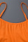 Orange Sexy Print Solid Patchwork Spaghetti Strap Regular Jumpsuits