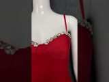 Red Elegant Solid Patchwork Slit Hot Drill Spaghetti Strap Sling Dress Dresses