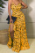 Purple Sexy Print Patchwork Slit Spaghetti Strap Sling Dress Dresses