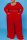 Red Casual Solid Cardigan Vests Pants O Neck Plus Size Two Pieces