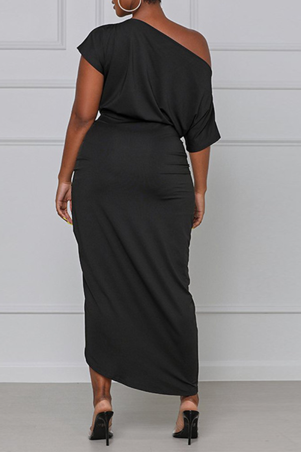 Original Spice Patchwork One-Shoulder Dress