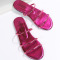 Rose Red Casual Patchwork Solid Color Round Comfortable Shoes
