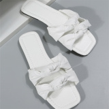 White Casual Daily Patchwork Solid Color Square Comfortable Shoes