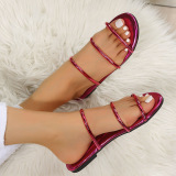 Silver Casual Patchwork Solid Color Round Comfortable Shoes