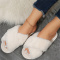 White Living Hollowed Out Patchwork Round Comfortable Shoes