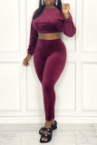 Coffee Sexy Solid Patchwork O Neck Long Sleeve Two Pieces
