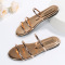 Gold Casual Patchwork Solid Color Round Comfortable Shoes