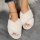 White Living Hollowed Out Patchwork Round Comfortable Shoes