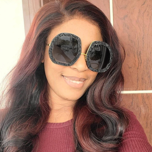 Black Casual Daily Vintage Patchwork Rhinestone Sunglasses