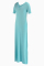 Sky Blue Fashion Casual Solid Basic V Neck Short Sleeve Dress