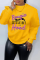 Yellow Casual Street Print Patchwork fur O Neck Tops