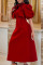 Red Celebrities Elegant Solid Bandage Patchwork Straight Dresses