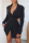 Black Casual Solid Bandage Hollowed Out Turn-back Collar Long Sleeve Dresses