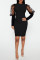 Black Casual Solid Patchwork O Neck Dresses