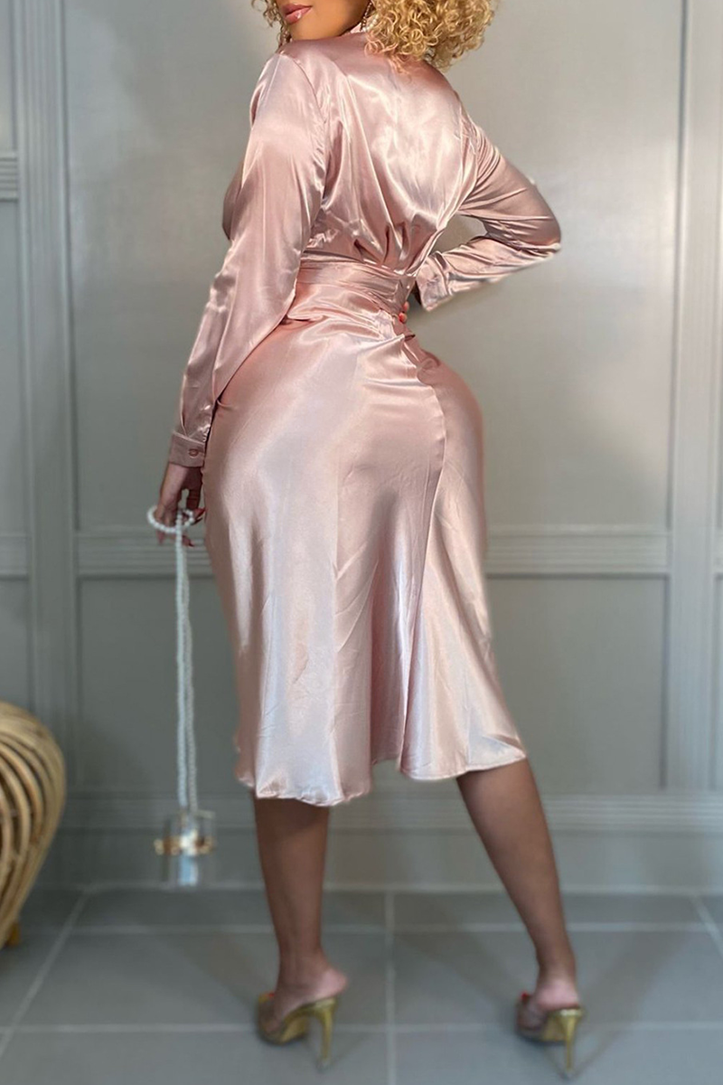 Fashion Street Print Turndown Collar A Line Dresses(7 Colors)
