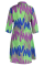 Purple Fashion Print Patchwork Turndown Collar Shirt Dress Dresses