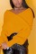 Yellow Stylish V-Neck Strapless Sweater